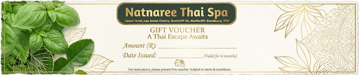 Natnaree Thai Spa gift voucher — A Thai Escape Awaits, valid for 6 months